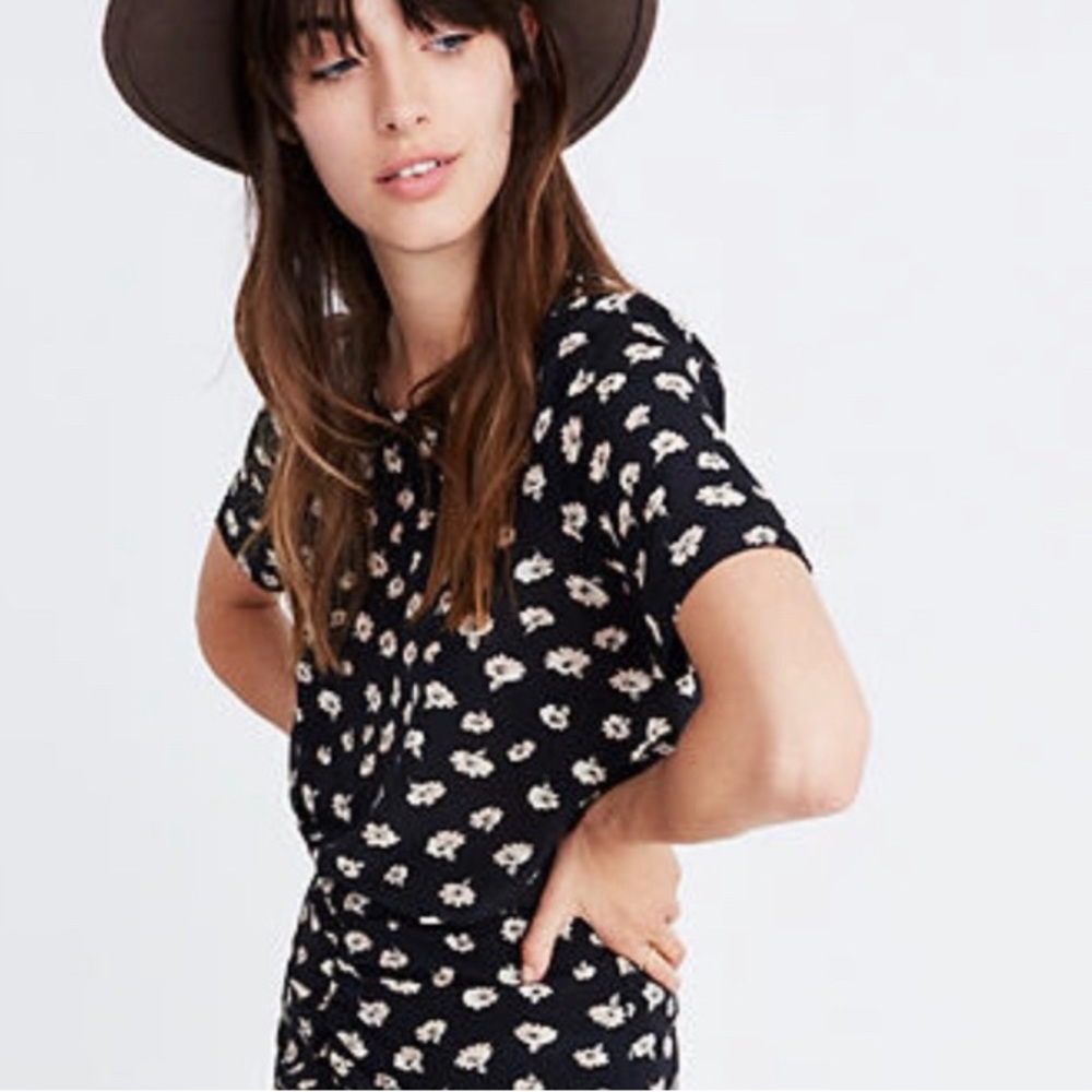 Madewell 100% Silk floral blouse XXS - Picture 1 of 6